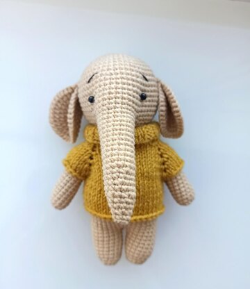 Elephant in a sweater plush toy