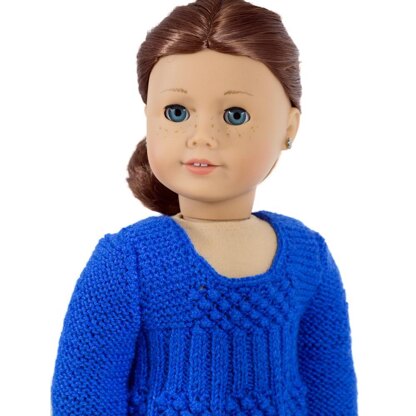 Celeste Dress for 18 inch dolls. Doll Clothes Knitting Pattern