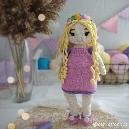 Doll Knitting Pattern - Knitted Doll LUNA