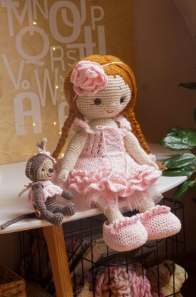 Crochet Toy Clothes - Outfit Ballerina for 15''/40cm toys