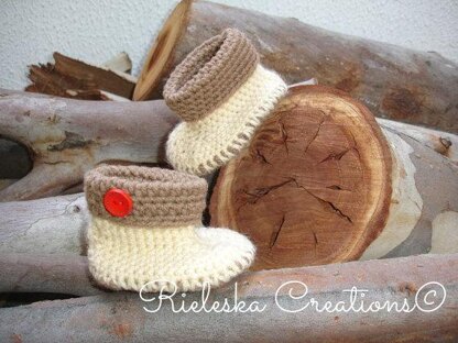 Crochet Baby cuffed Booties-shoes