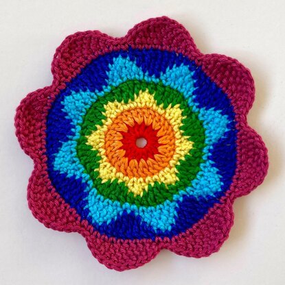 Rainbow flower coaster II by HueLaVive