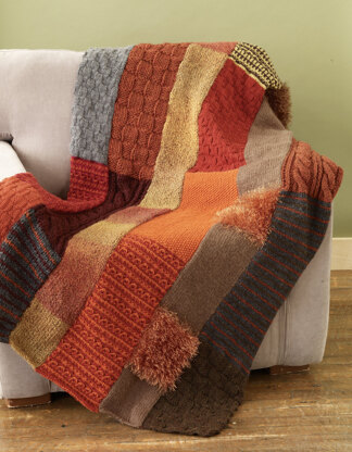 Scarf Afghan in Lion Brand Wool-Ease and Homespun - 90021AD