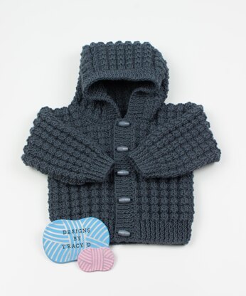 Baby hoody knitting pattern Logan