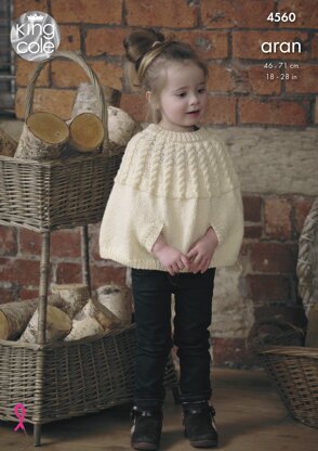 Cape, Scarf, Hat & Mittens in King Cole Fashion Aran - 4560 - Downloadable PDF
