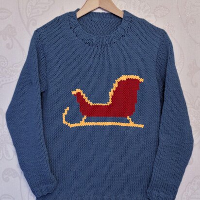 Intarsia - Santas Sleigh Chart - Adults Sweater