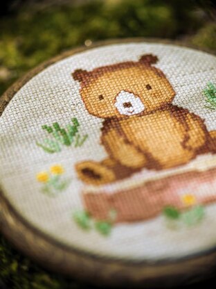 Vervaco Miniature Forest Animals Set Of 3 Cross Stitch Kit - 10cm X 10cm/4in X 4in