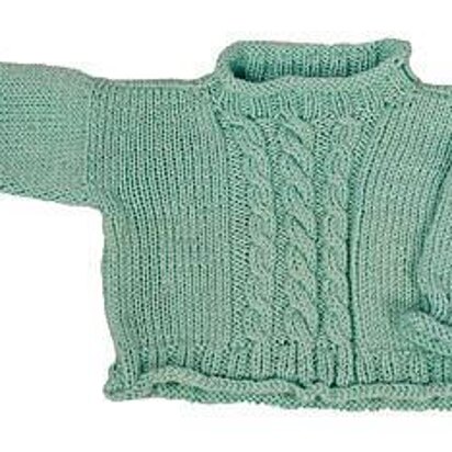 Easy Cabled Baby Pullover - Straight Needle Version