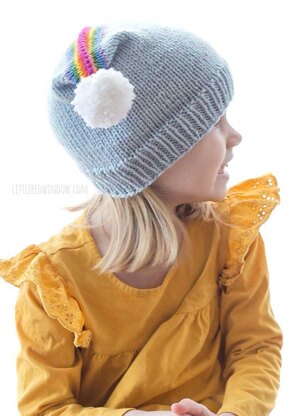 Rainbow Double Pom Pom Hat