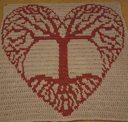 Heart Shaped Tree of Life Blanket Chunky