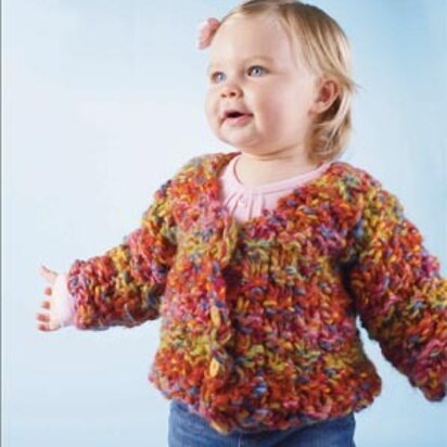 Jelly Bean Cardigan in Lion Brand Jiffy and Landscapes - 60315AD