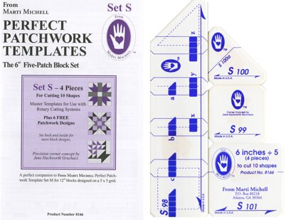 Marti Michell Set S And M Five Patch Combined Quilting Template