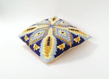 Pillow with Blue Diamonds