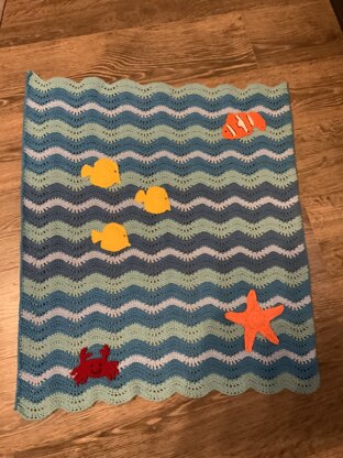 Fish themed baby blanket