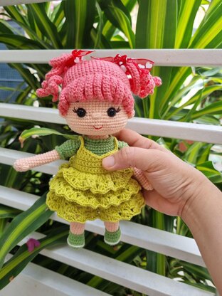 Crochet doll pattern, Amigurumi doll, Wendy doll