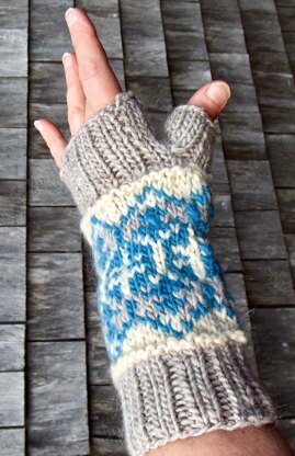 A Rose in Hand Fingerless Mitts
