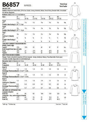 Butterick Misses' Top B6857 - Sewing Pattern