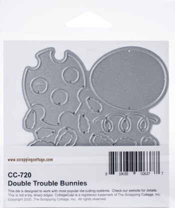 CottageCutz Dies - Double Trouble Bunnies 3"X2.8"
