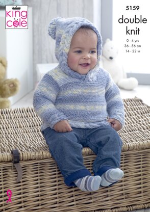 Sweaters & Jacket in King Cole Drifter For Baby - 5159 - Downloadable PDF