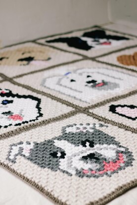 C2C Bulldog / Pitbull Dog Blanket Square