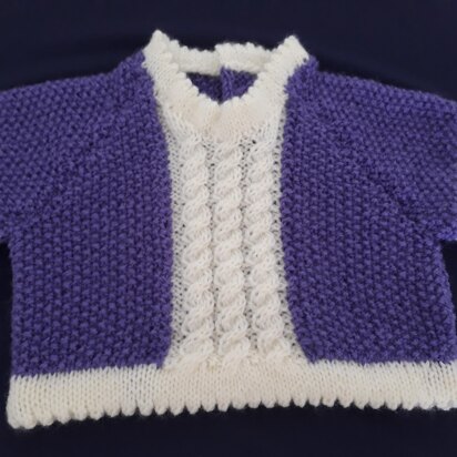 Baby Cable and Moss Stitch Sweater