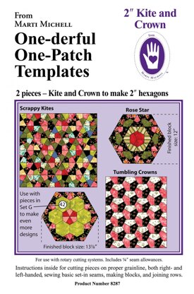 Marti Michell 2in Kite And Crown Quilting Template