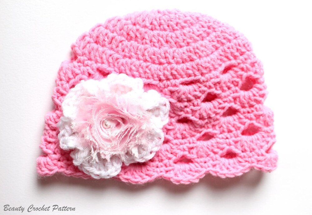 Girls Hat with Flower Crochet pattern by Beauty Crochet Pattern