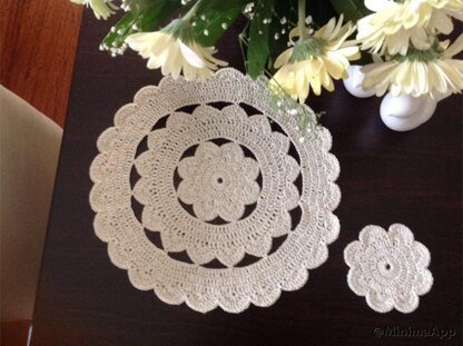 Crochet Placemat & Coaster Set N 113