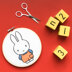 Cotton Clara Miffy Dungaree Cross-Stitch Kits - Orange + Blue Cross Stitch Kit - 15cm