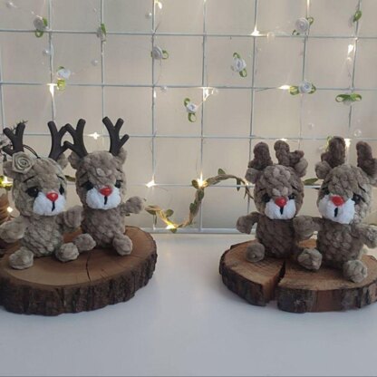 Handmade Reindeer Keychain, Fawn Keychain