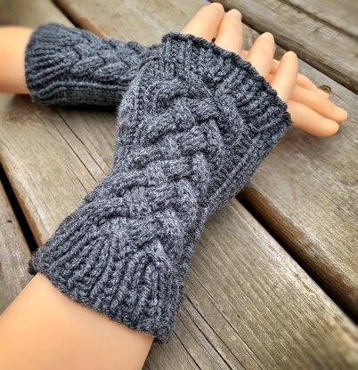 Cable Fingerless Gloves or Mitts