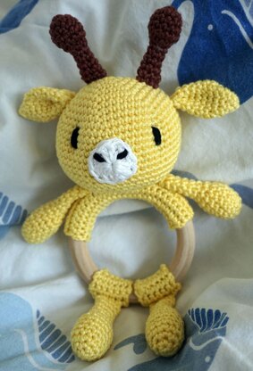 Crochet Pattern Baby Rattle Giraffe!