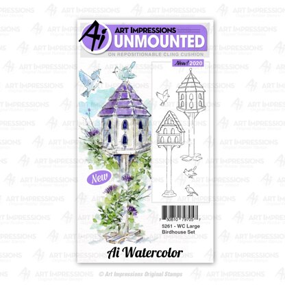 Art Impressions Watercolor Cling Rubber Stamps - WC Large Birdhouse