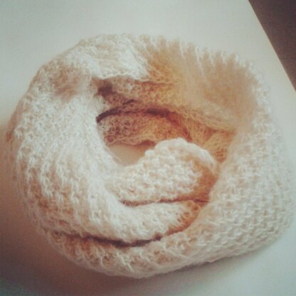 Infinity scarf - ivory mohair