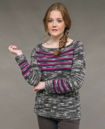 Sporty Blues Sweater in Rowan Pure Wool Worsted - D174 - Downloadable PDF