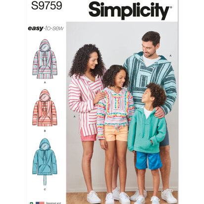 Simplicity Children's, Teens' and Adults' Hoodie S9759 - Sewing Pattern