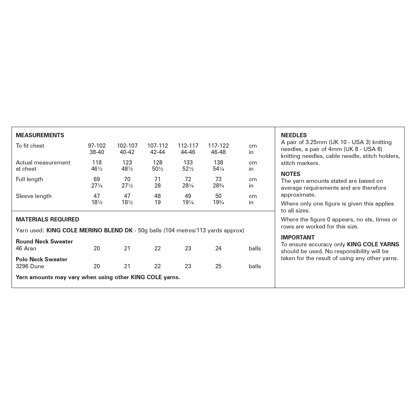 Sweaters in King Cole Merino Blend DK - 6371 - Leaflet