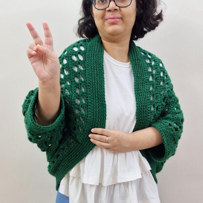 Forest Leaves Cocoon Shrug