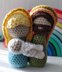 Mini Nativity Scene Christmas Dolls Mary Joseph Baby Jesus Creche Krippe crochet amigurumi