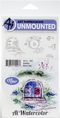 Art Impressions Watercolor Cling Rubber Stamps - Hobbit Door