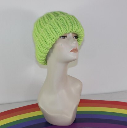 Very Super Chunky Rib Beanie Hat Circular