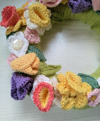 Spring floral wreath