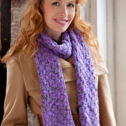 Shimmer Knit & Purl Scarf in Red Heart Shimmer Multis - LW2972