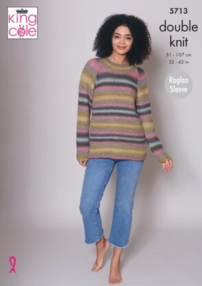 Sweater and Cardigan Knitted in King Cole DK - 5713 - Downloadable PDF