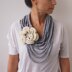 Loop scarf  necklace with flower