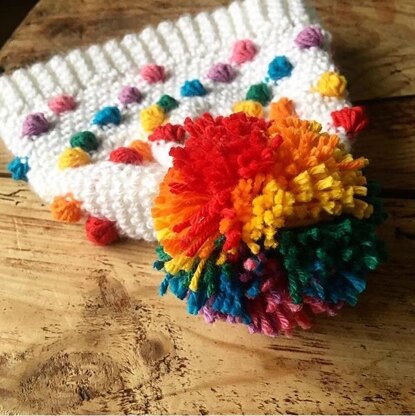 Rainbow Bobble Beanie