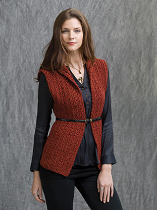 Orchard Mock Cable Vest in Tahki Yarns Aria