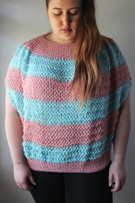 Knitted Pink and Blue Top