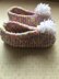 POMPOM SLIPPER SOCKS CHENILLE GARTER STITCH BEGINNER KNITTING PATTERN