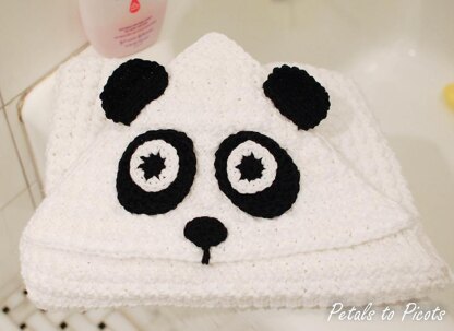 Panda Hooded Baby Towel with Attached Mitts (also makes a great blanket)